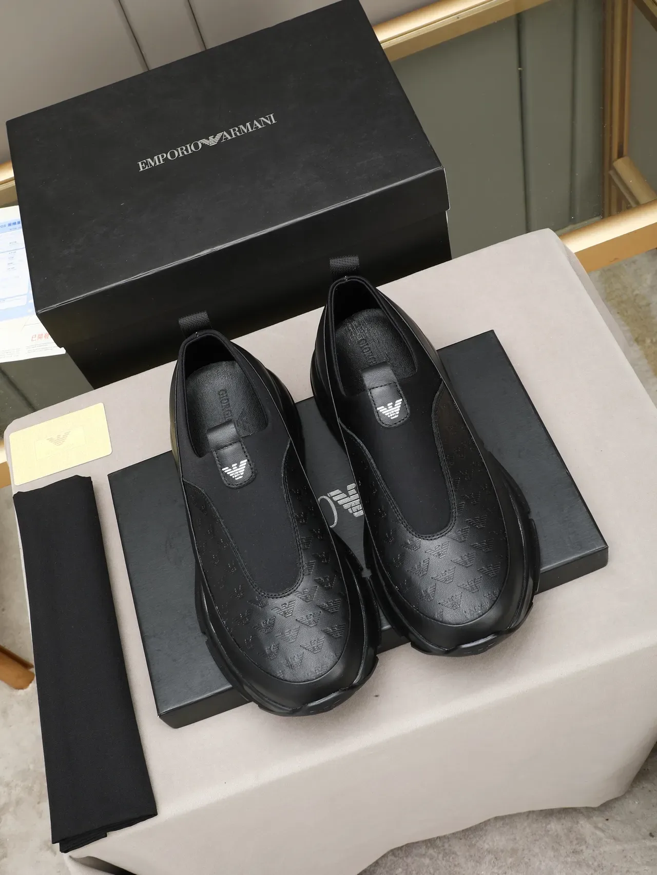 Black Slip-On Sculpted Sole Sneakers 3