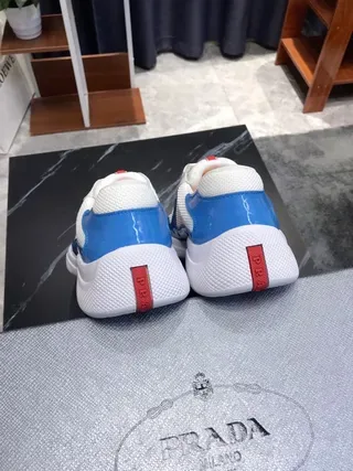 Blue and White Patent Panel Lifestyle Sneakers 7