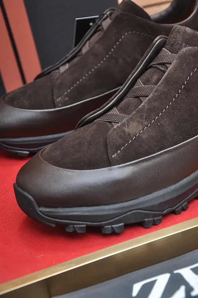 Brown Suede Slip-On Chunky Sole Lifestyle Sneaker 2