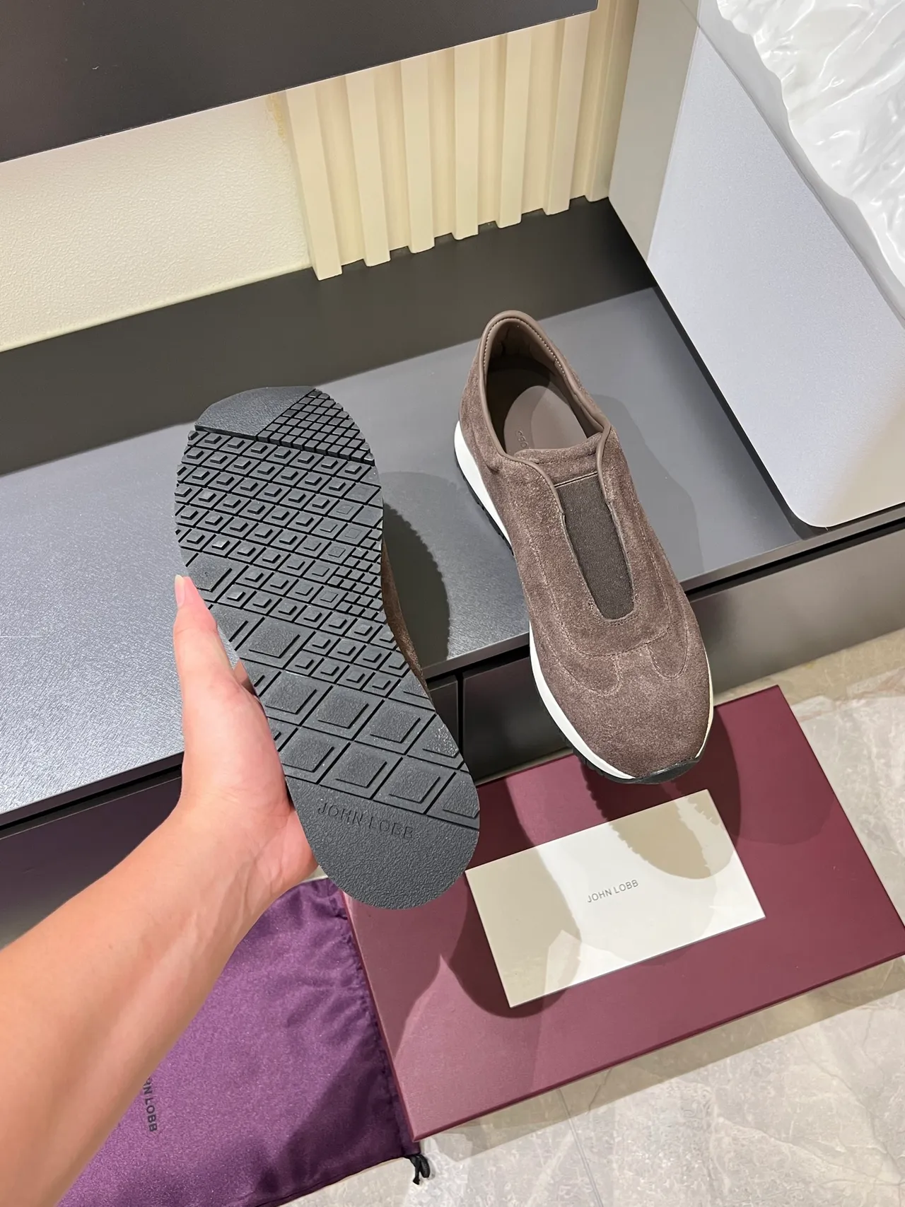 Brown Suede Slip-On Lifestyle Sneakers 3