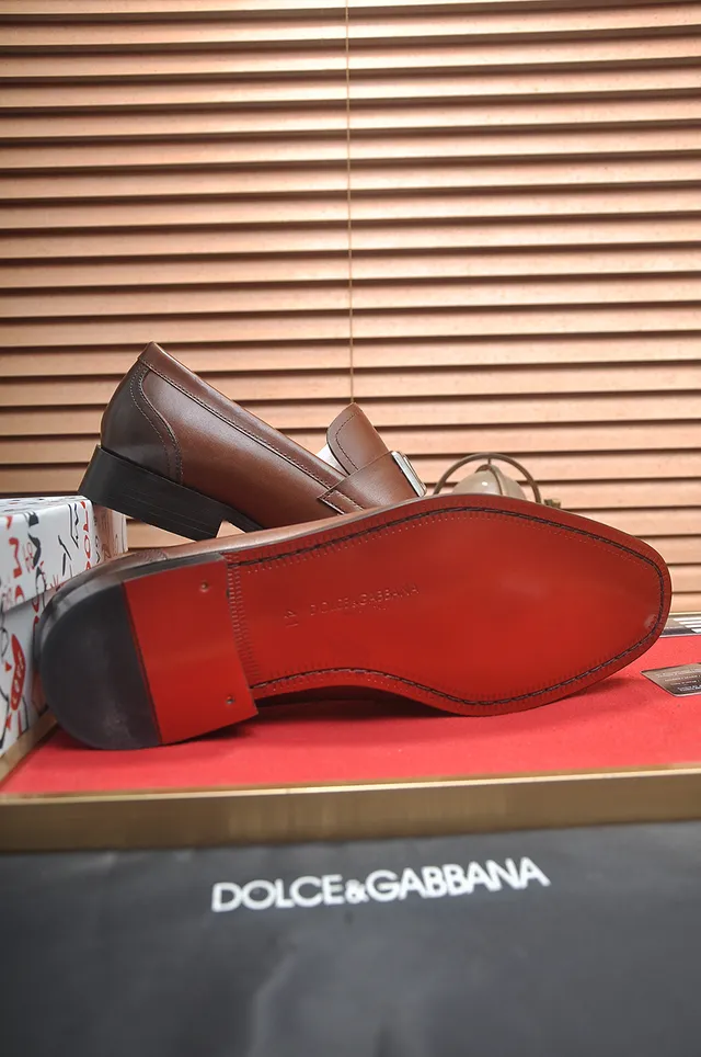 لوفر جلد بني ثنائي اللون مع حزام مبطن 3