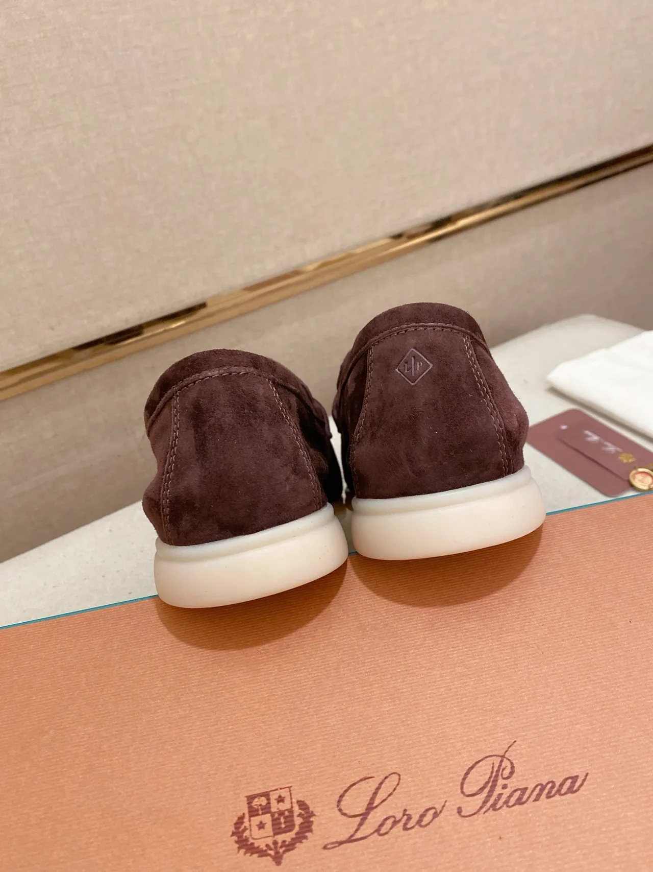 Brown White Suede Upper Contrast Sole Loafer 3
