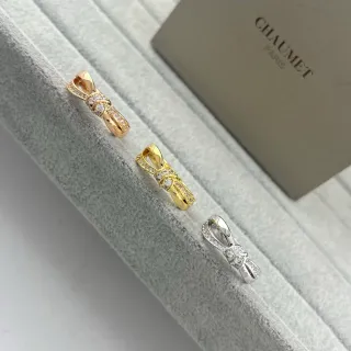 CHAUMET 金银色蝴蝶结图案镶钻戒指