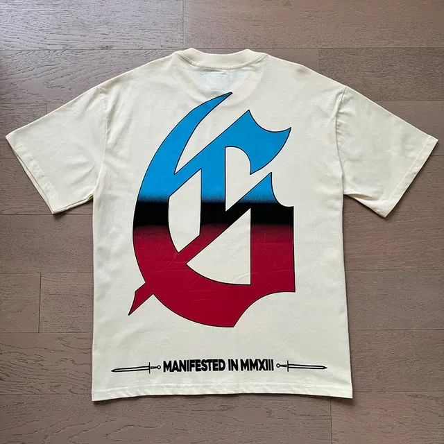 Cream Graphic-Print Oversized Double-Sided Art T-Shirt 7