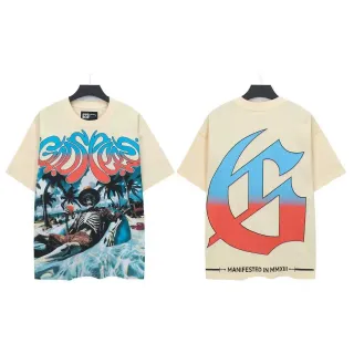 Camiseta oversized con estampado gráfico color crema