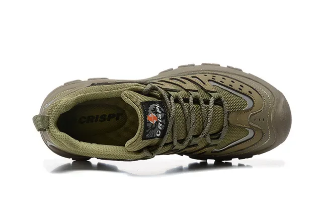 Crispi Verde Militar Marrom Oliva Superior de Malha Solado de Borracha Rústico Tênis Lifestyle 12