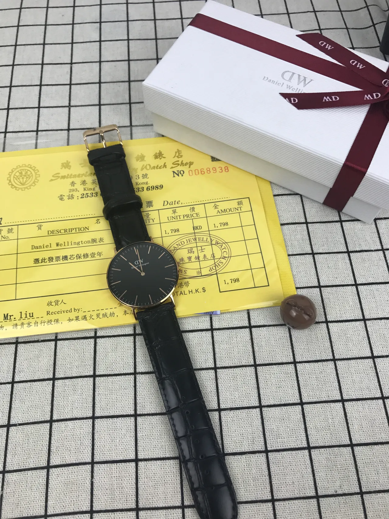 Daniel Wellington 经典黑色镀金石英手表 2