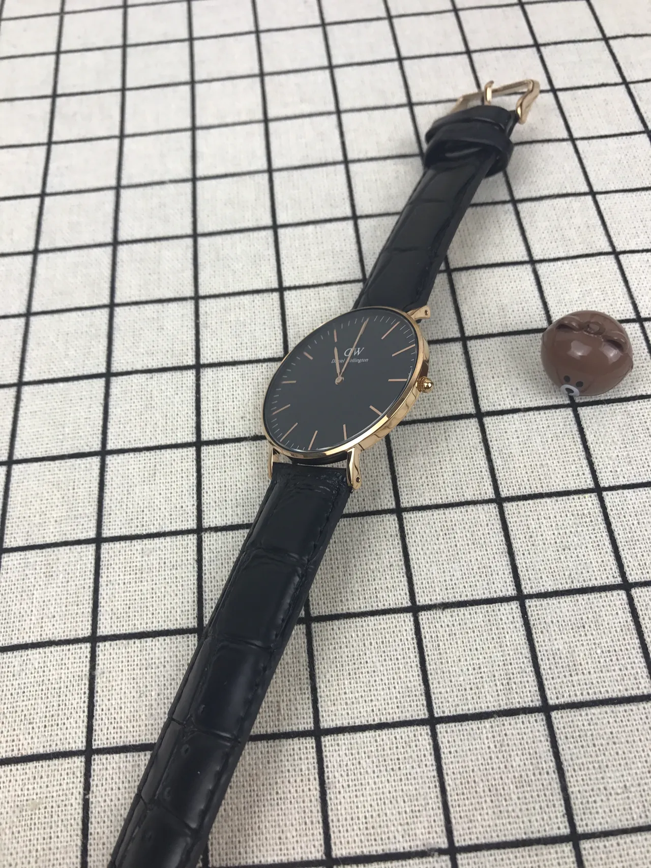 Daniel Wellington 经典黑色镀金石英手表 3