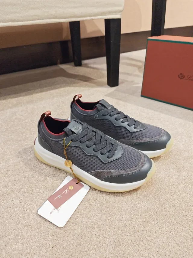 Dark Gray and Black Mesh Low-Top Lace-Up Sneaker 4