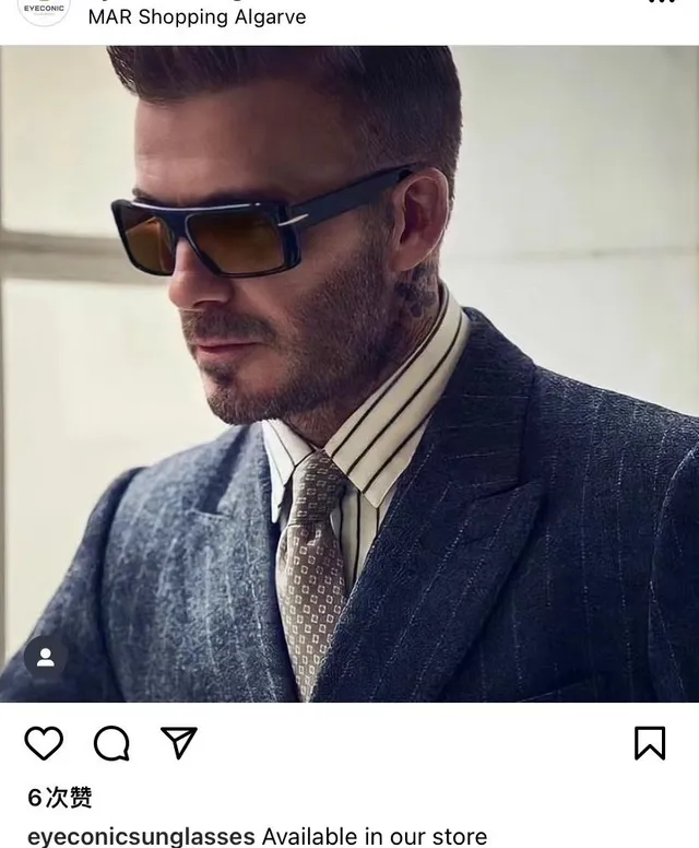 David Beckham DB 7063/S Preto Marrom Grande Retangular Marco de Acetato Espesso Óculos de Sol 7