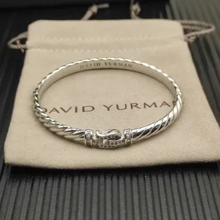 David Yurman Cable Classics Twisted Cable Diamond Clasp Bracelet