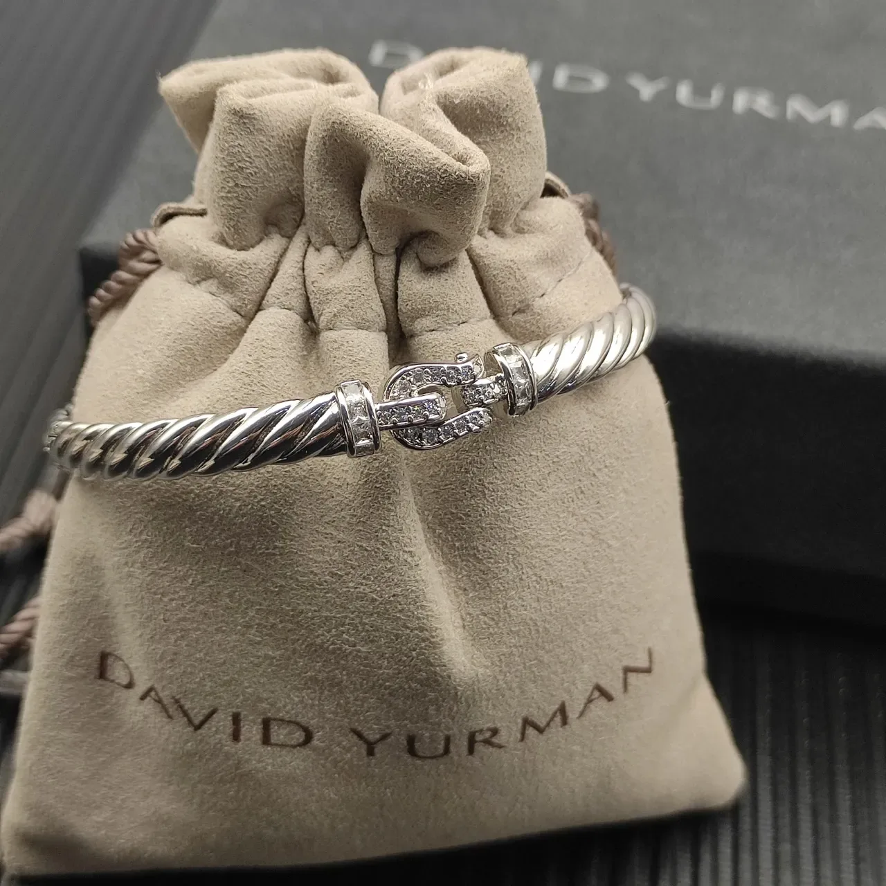 David Yurman Cable Classics Twisted Cable Diamond Clasp Bracelet 5