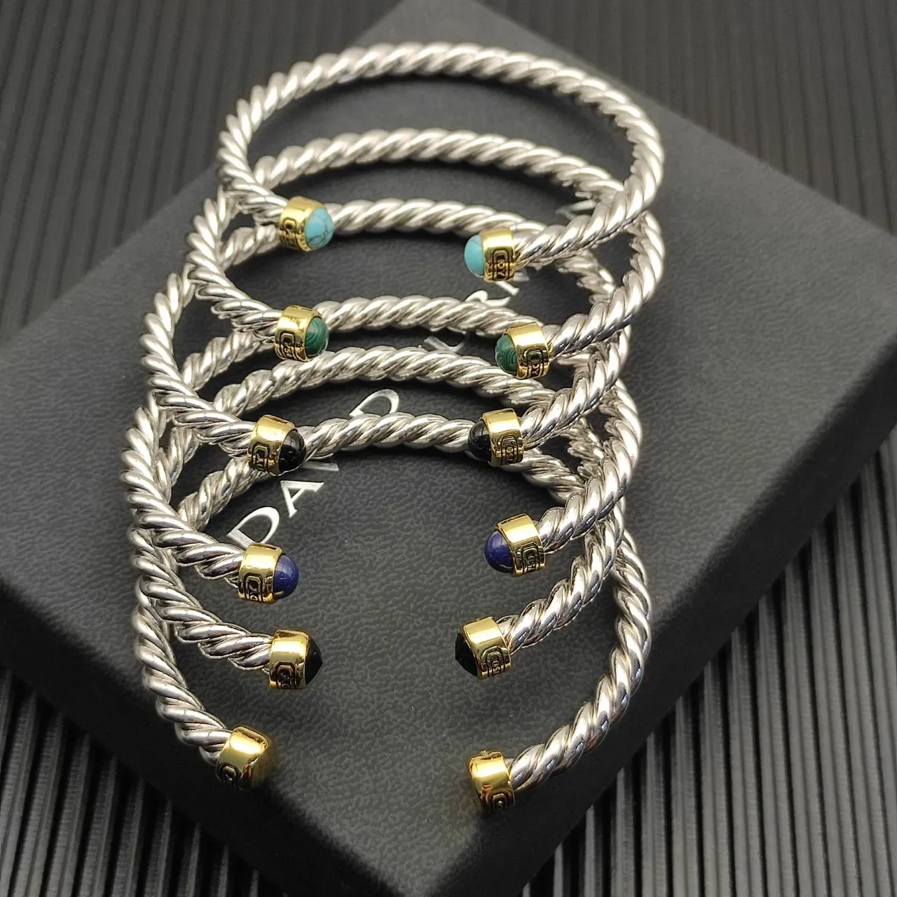 David Yurman Cable Classics Twisted Silver and Gold Cuff Bracelet 2