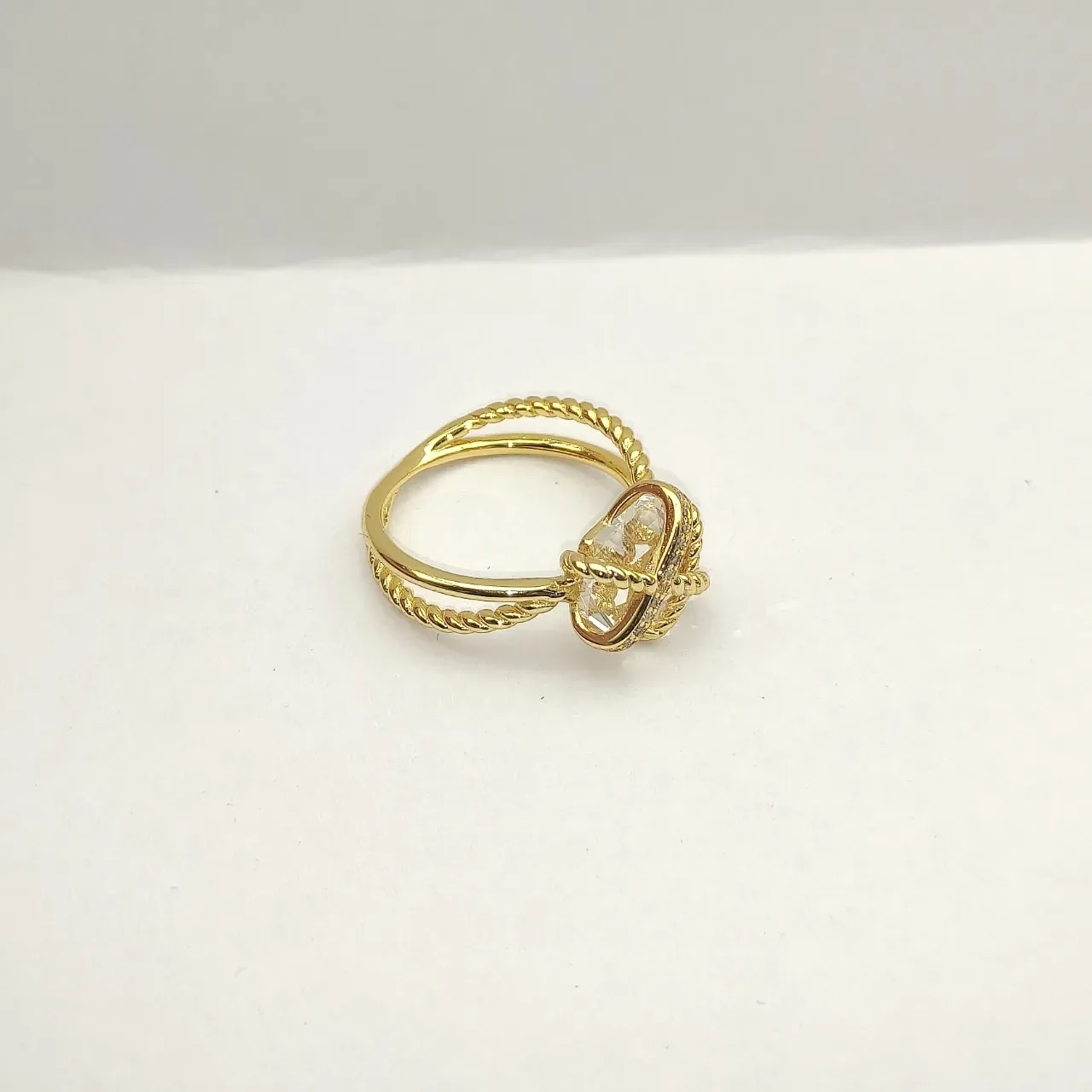 David Yurman Gold Transparent Twisted Cable Band Knot Motif Ring 7