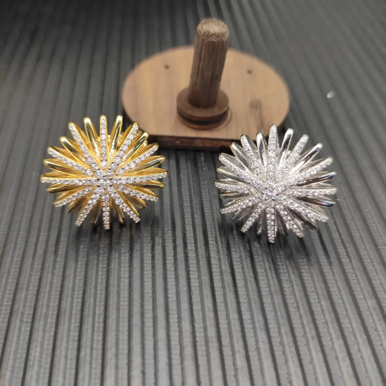 David Yurman Sunburst Pavé Diamond হলুদ সোনার আংটি 5