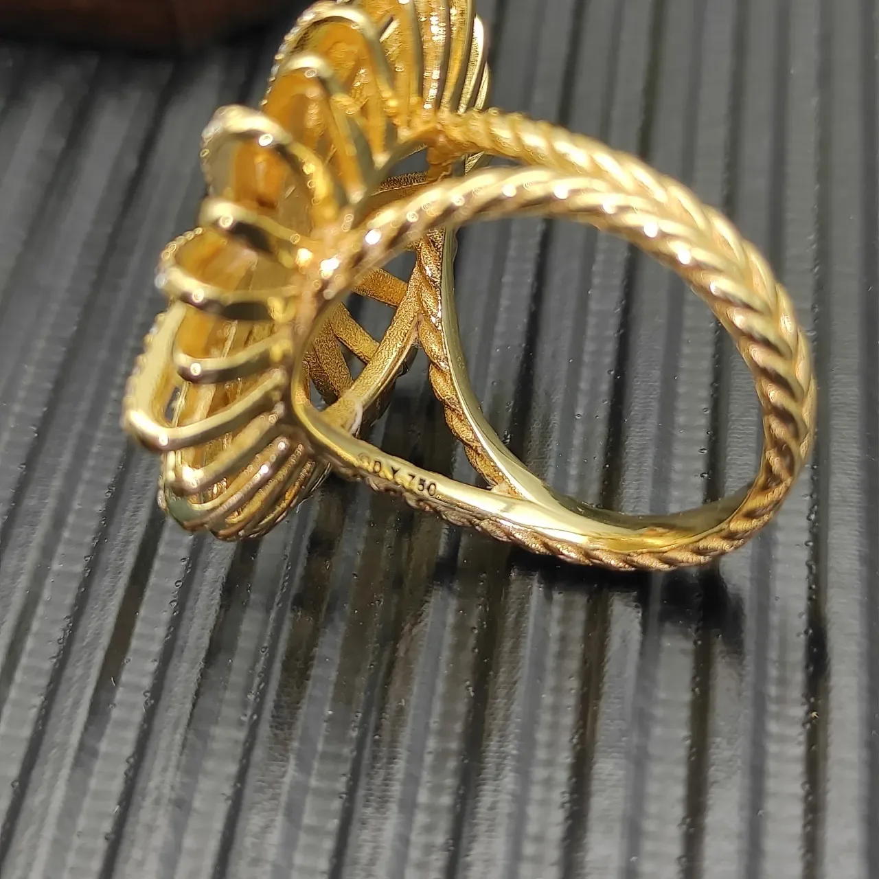 David Yurman Sunburst Pavé Diamond হলুদ সোনার আংটি 6