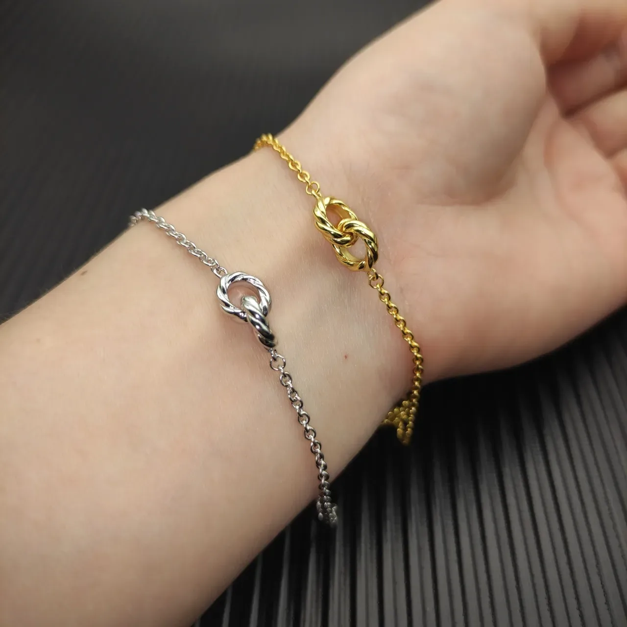David Yurman Twisted Knot Silver Chain Bracelet 3