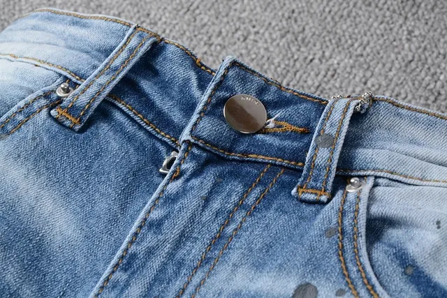 Jeans Desgastados con Salpicaduras de Pintura, Slim-Fit y Rotos 11