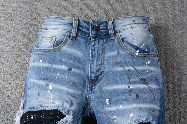 Jeans Desgastados con Salpicaduras de Pintura, Slim-Fit y Rotos 12