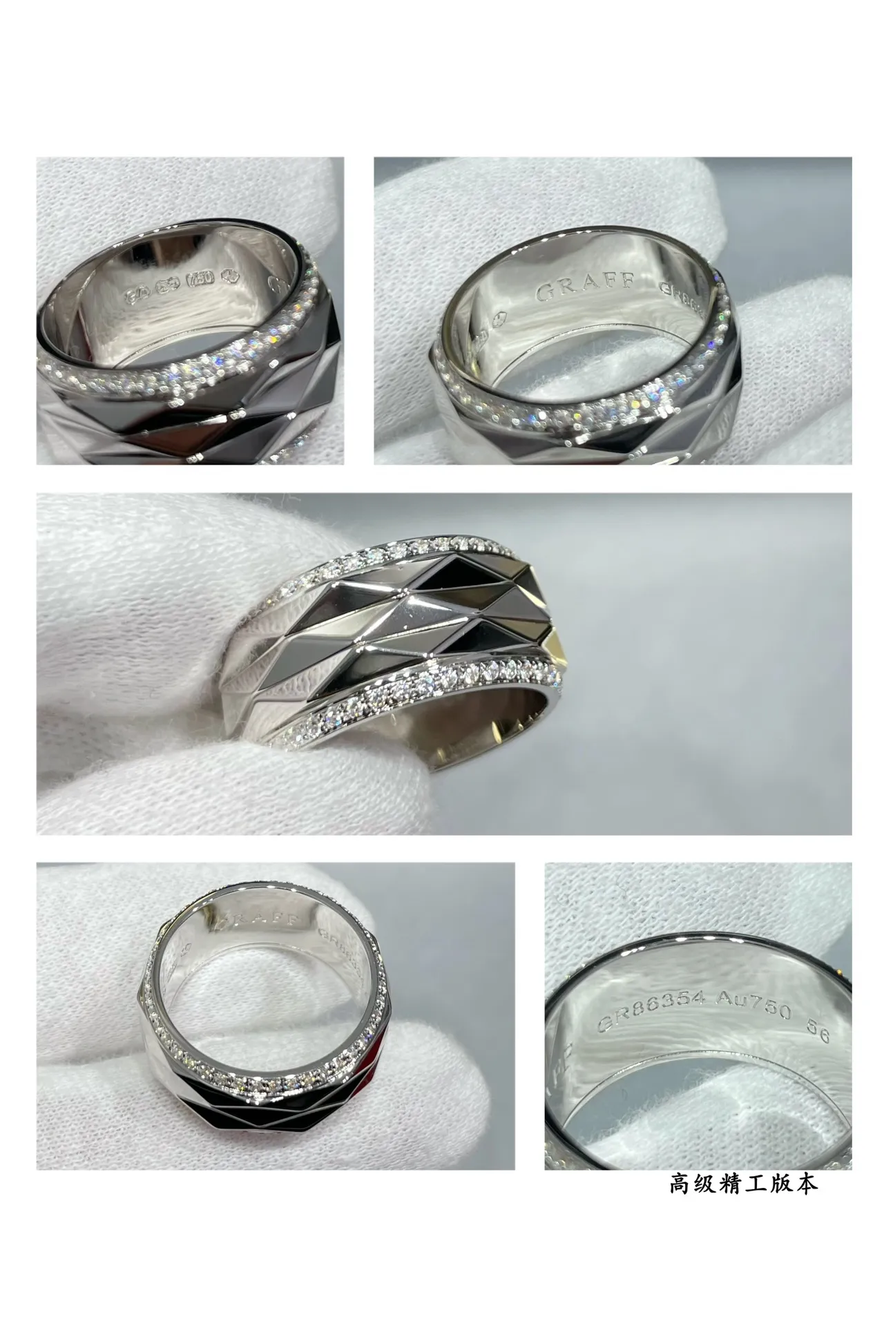 Faceted Geometric Pavé Multi-Tone Statement Rings 3