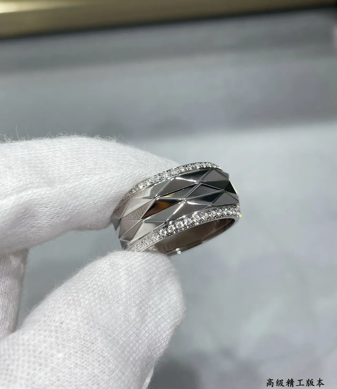 Faceted Geometric Pavé Multi-Tone Statement Rings 8