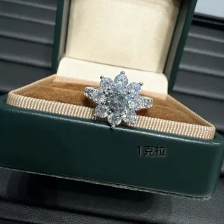 Floral Cluster Multi-Stone Silver-Toned Ring