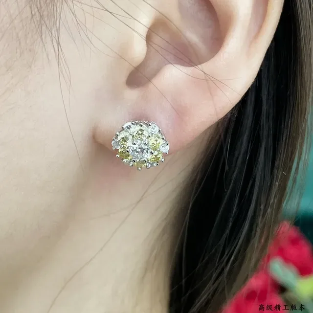 Floral Cluster Multi-Stone Stud Earrings 9