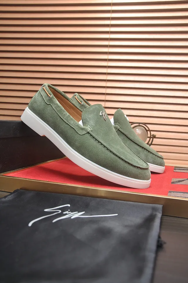 Giuseppe Zanotti GZ Loafer Green White Suede Upper Metal Emblem Loafer 3