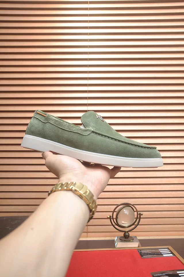 Giuseppe Zanotti GZ Loafer Green White Suede Upper Metal Emblem Loafer 4