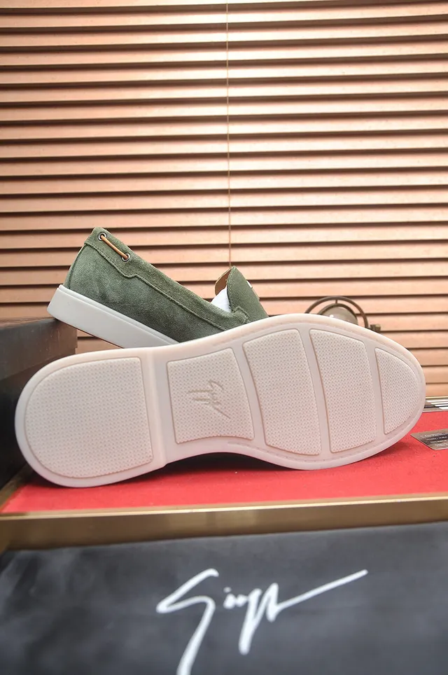 Giuseppe Zanotti GZ Loafer Green White Suede Upper Metal Emblem Loafer 7