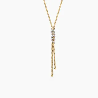 Collier en or et diamants avec motif tordu et borlure pendante