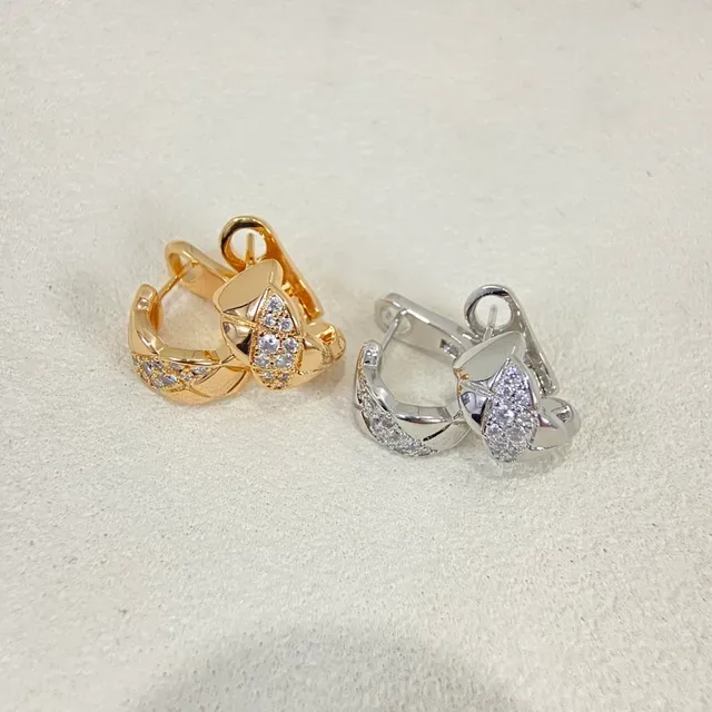 Gold and Silver Tone Quilted Pavé Crystal Hinged Hoop Earrings 3