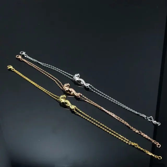 Collier en métal poli avec pendentif en forme d'animal en or vert 3