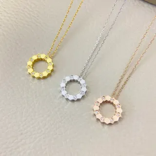 Collier Pendentif Géométrique Círcle Ouvert Or Argent Acentos Pierres Facetées