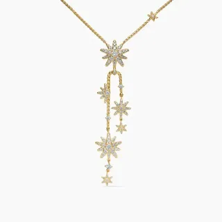 Collier pendentif étoile éclatante en or et argent design pendantes multi-niveaux étoiles