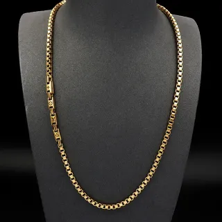 Gold-Tone Box Link Chain Necklace