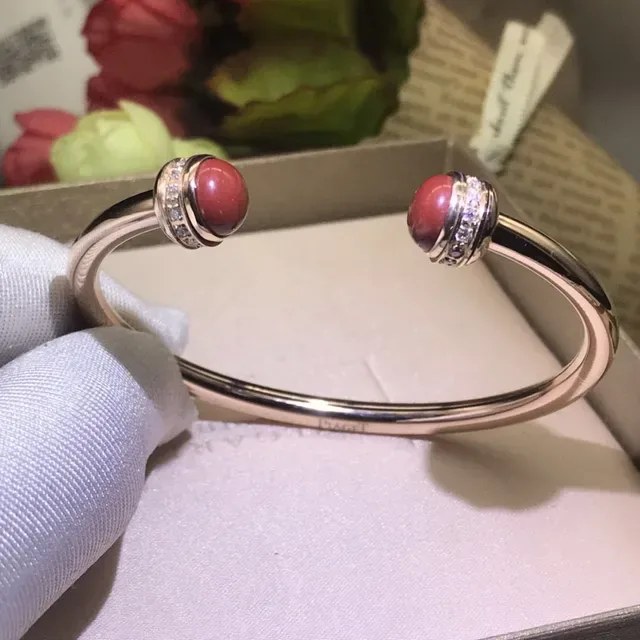 Gold-Tone Cabochon Gemstone Pavé Bangle Bracelets 3