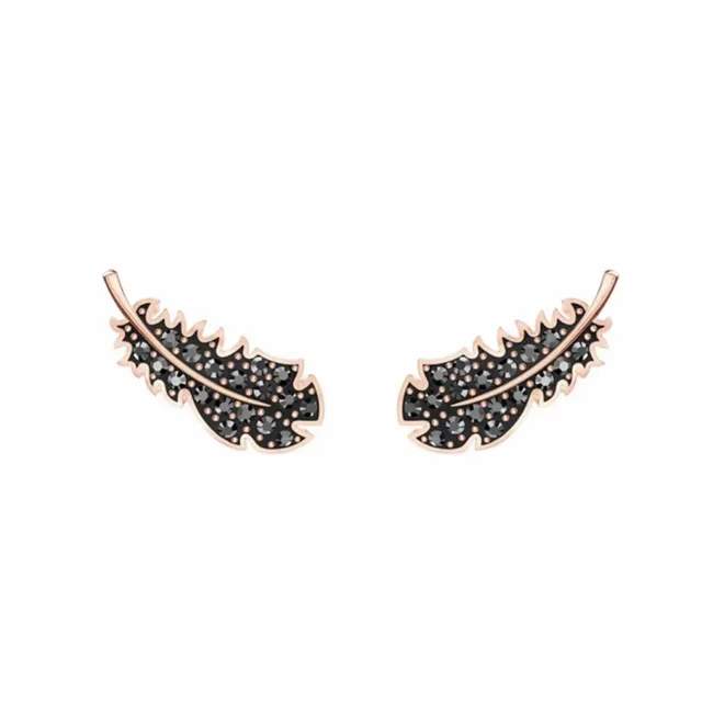 Gold-Tone Feather Motif Pavé-Set Hinged Cuff Bracelet 3