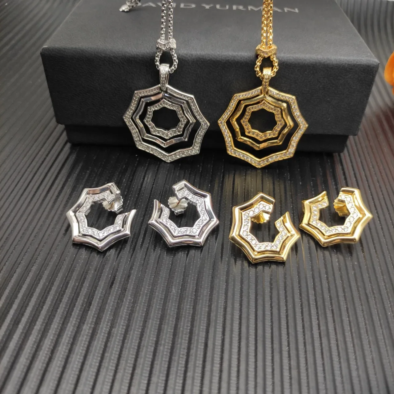 Gold-Tone Geometric Pavé Crystal Open Hexagonal Hoop Earrings 2