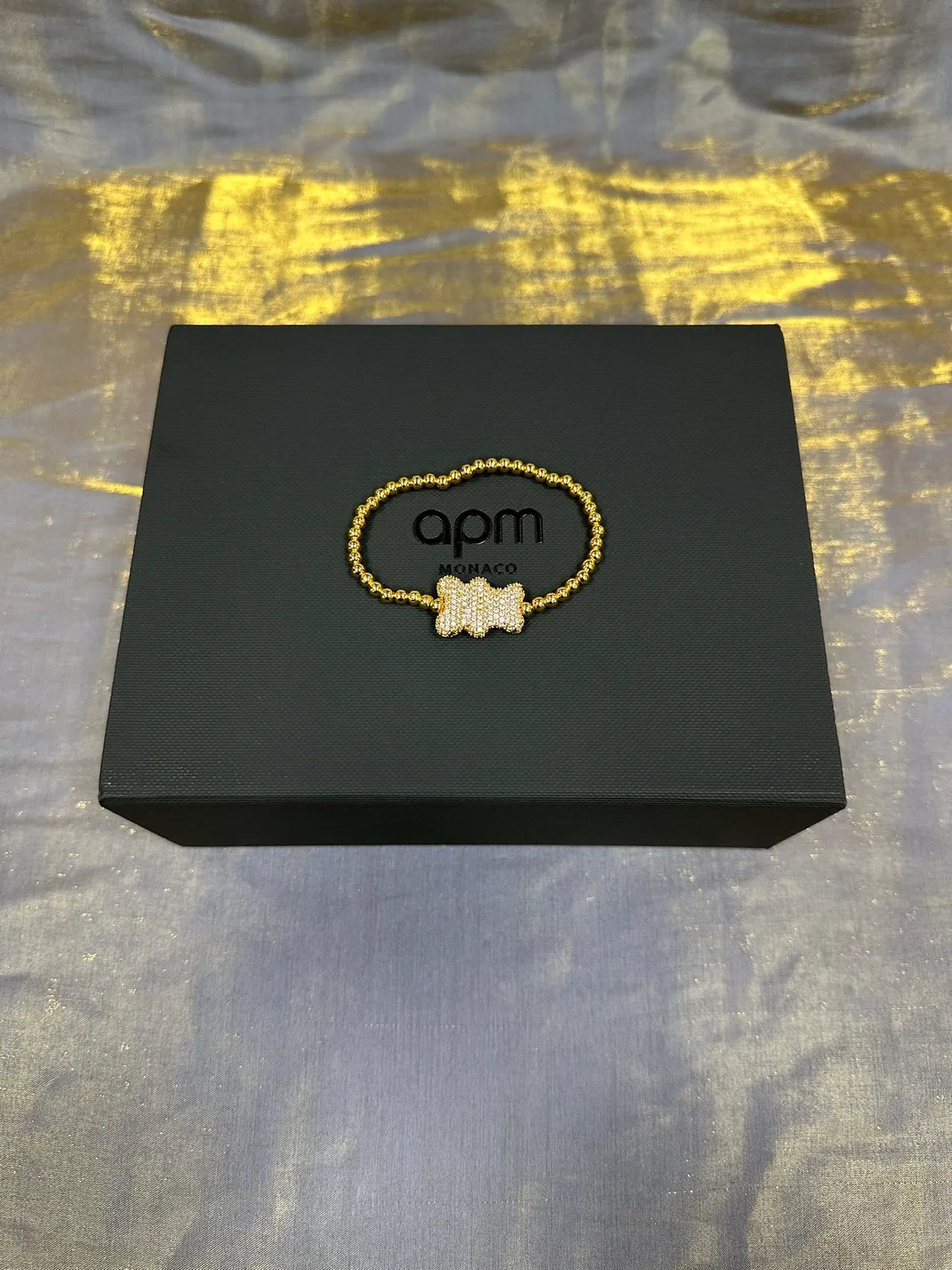 Gold-Tone Pavé Bone Motif Bracelet 6