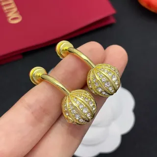 Brincos Clip Esfera Segmentada Cristal Pavé Dourado
