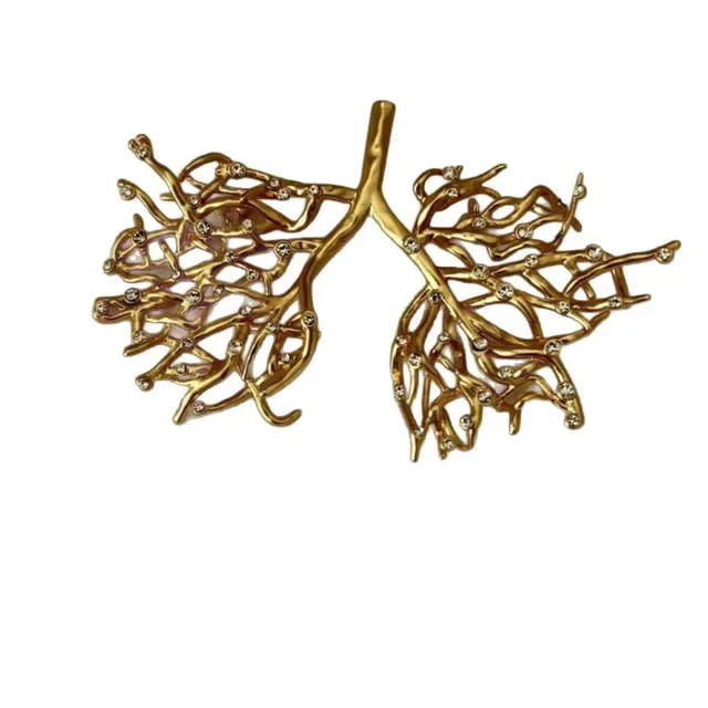 Gold-Toned Crystal Tree Brooch 2