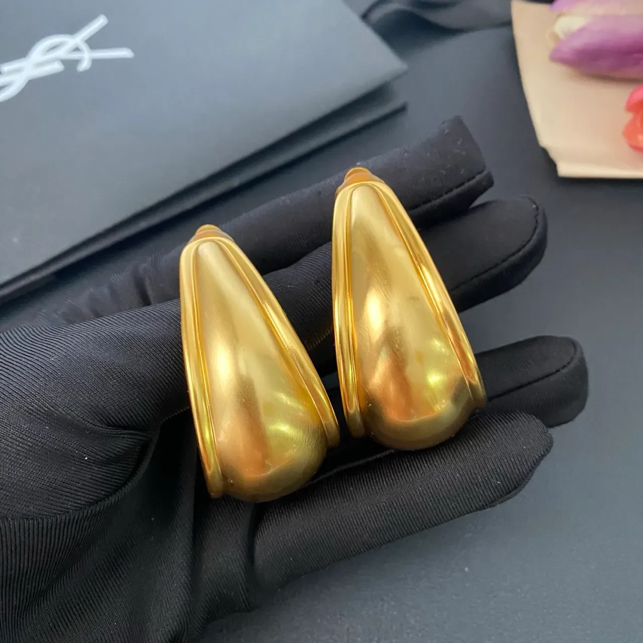 Aros Hoop Tubulares Dorados Clip-On 5