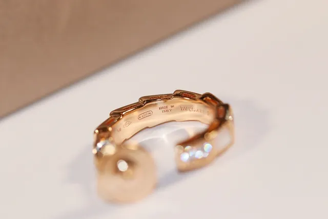 Gold White Segmented Geometric Hoops Pavé Crystal Accents Earrings 2
