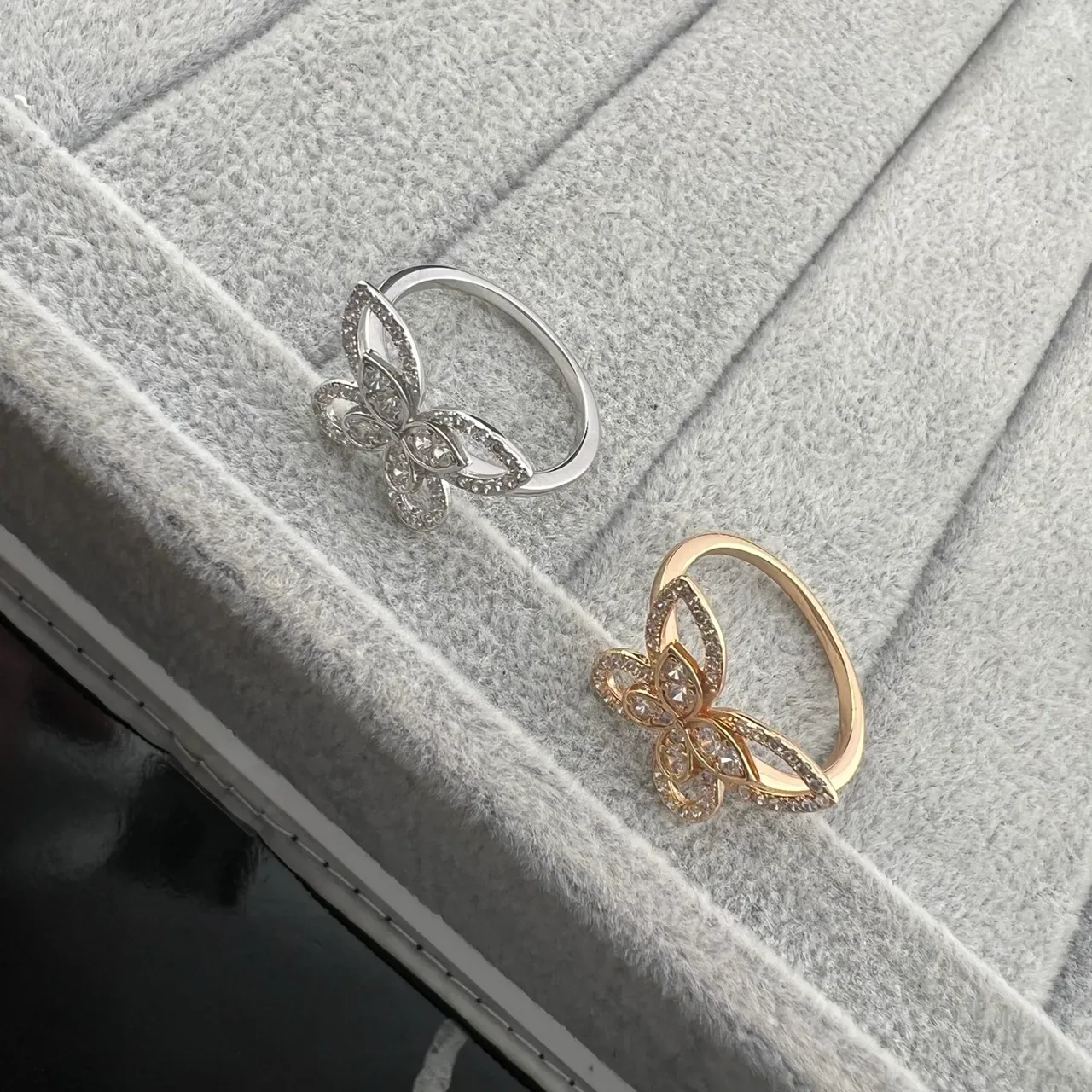 Graff Butterfly Pavé Diamond Open-Shank Rings 4