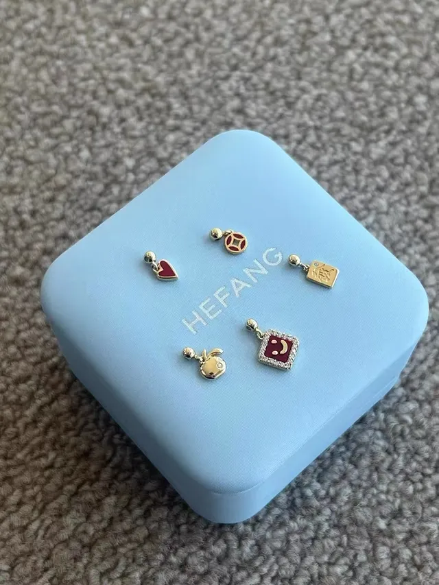 HEFANG Gold-Tone Multi-Charm Enamel Necklace 7