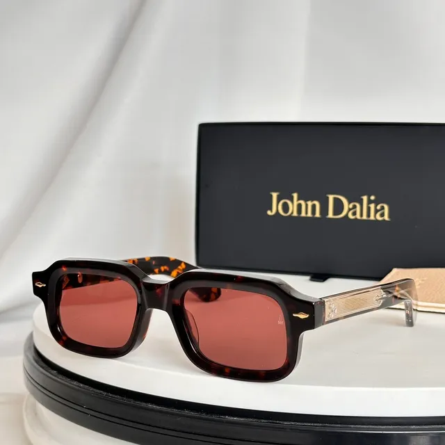 John Dalia Rectangular Translucent Peach Sunglasses 6