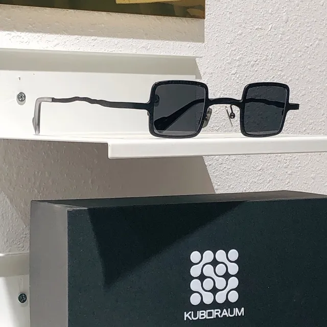 KUBORAUM Square Frame Tortoiseshell Temple Amber Gradient Sunglasses 7