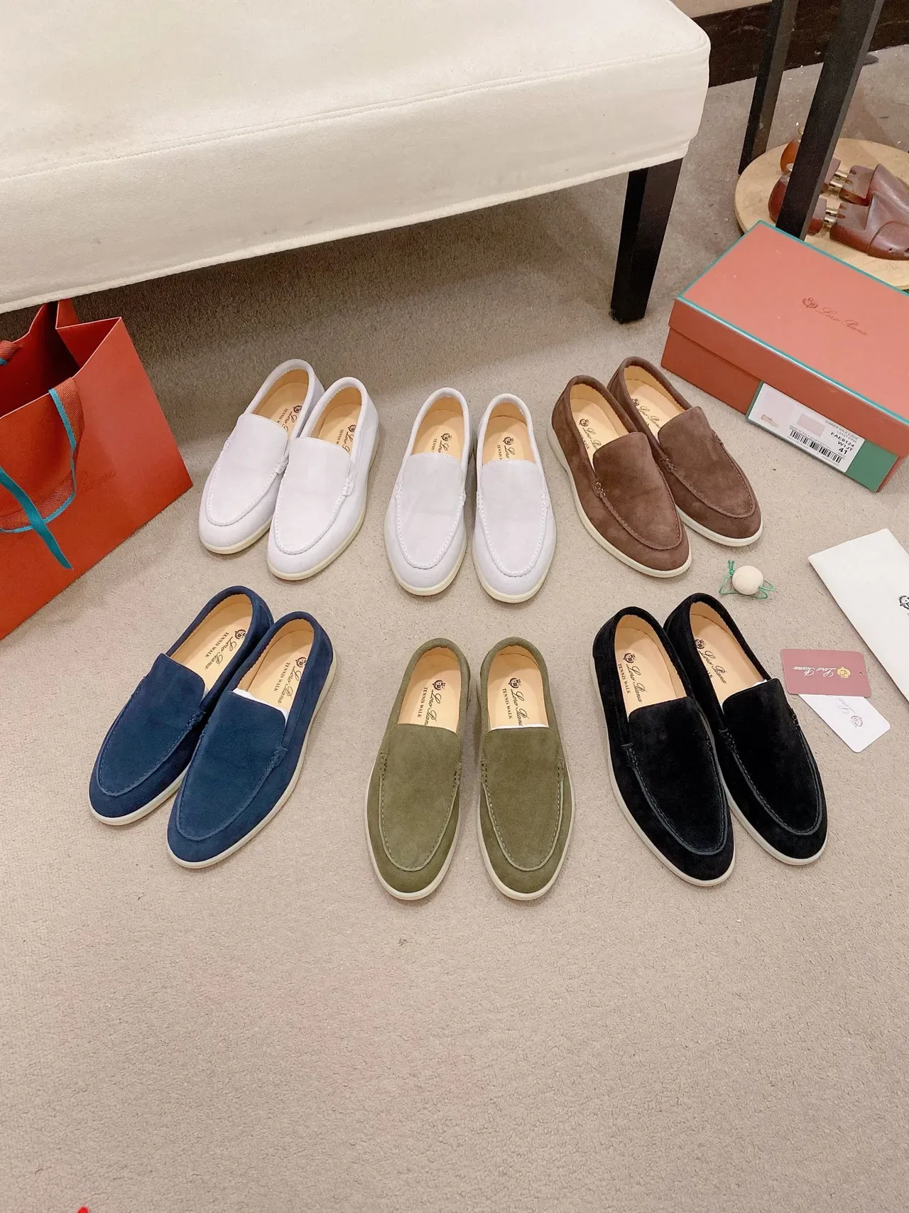Light Pink Suede Moc-Toe Slip-On Loafers 2