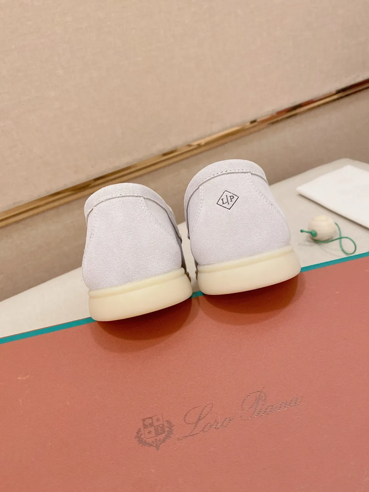 Light Pink Suede Moc-Toe Slip-On Loafers 4